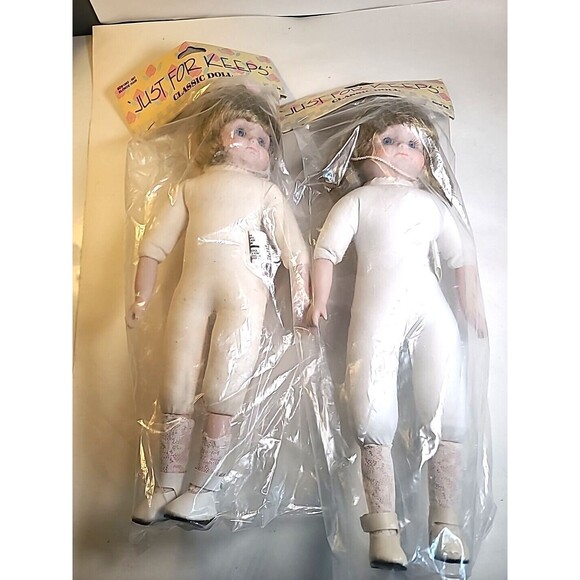 NOS LOT OF 2  Just For Keeps Classic Doll Blonde Hair White Ivory Lace Socks 14" - Picture 1 of 8